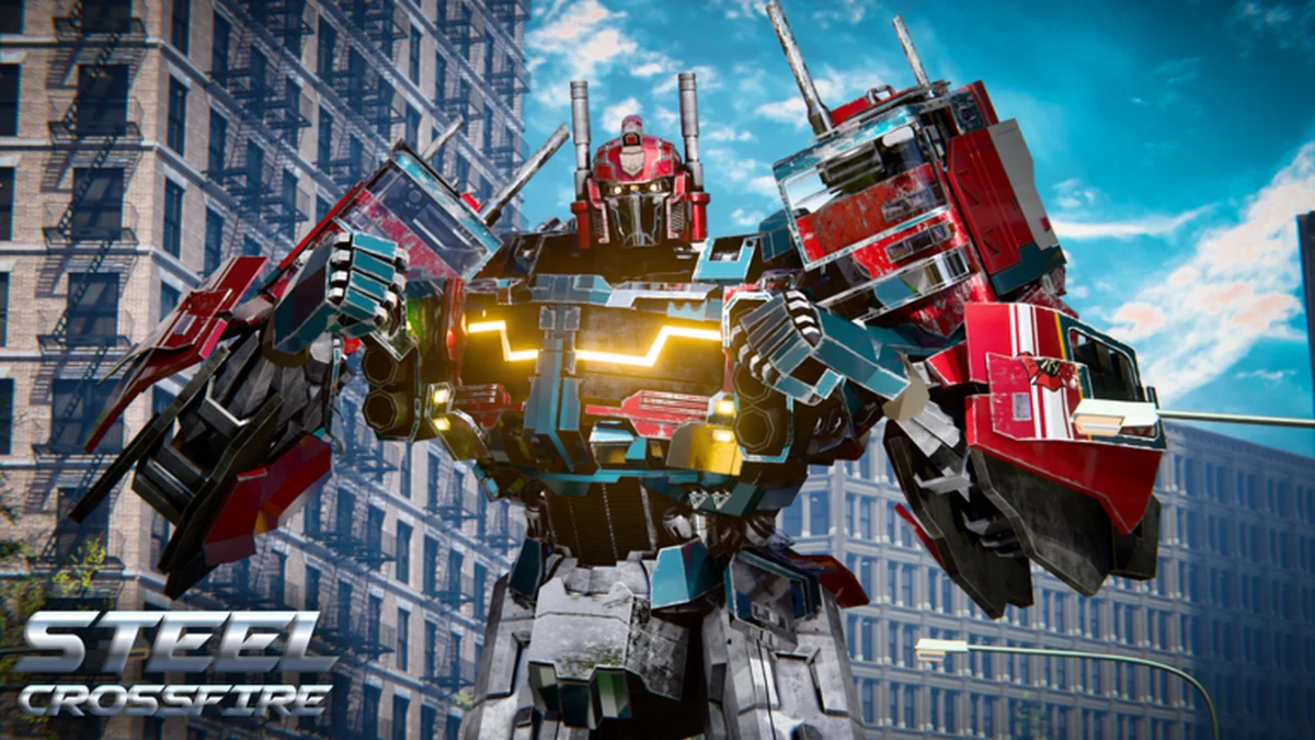 Official Steel Crossfire gameplay art showing combat and transformation themes